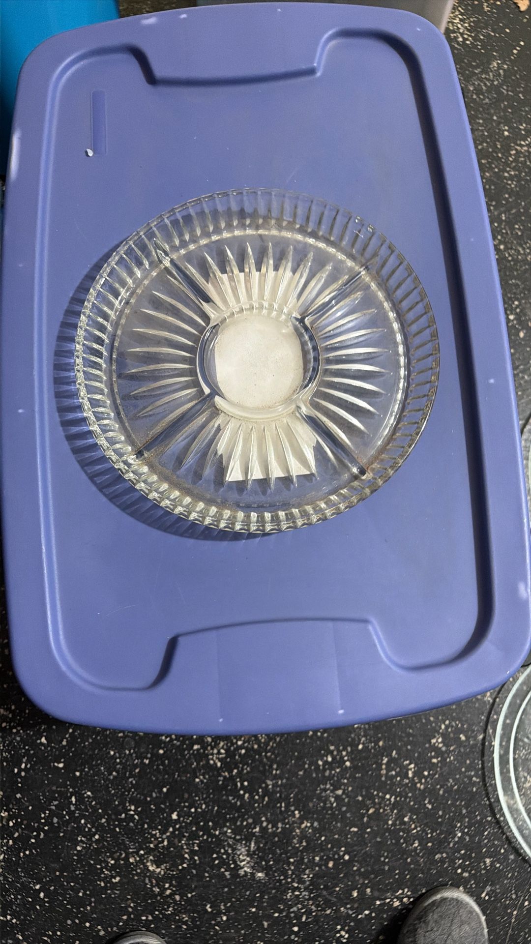 Vintage Crystal Platter W Dividers $15