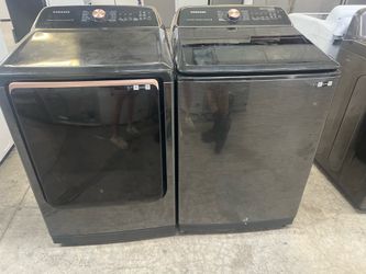 ✨ Samsung Black Stainless SmartCare Washer & Dryer Set ✨