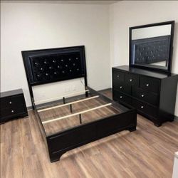 Micah Black LED Panel Bedroom Set