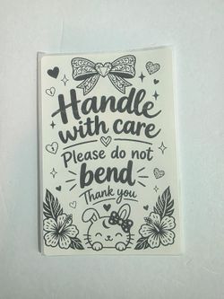 Handle With Care Please Do Not Bend Stickers 4x6 Shipping Labels
