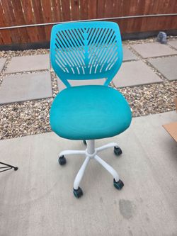 Teal Adjustable Office Small Desk Chair