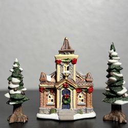 miniature church figurine from Holiday Time Christmas Village