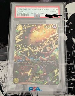Psa 10 sp Zeus one piece Tcg