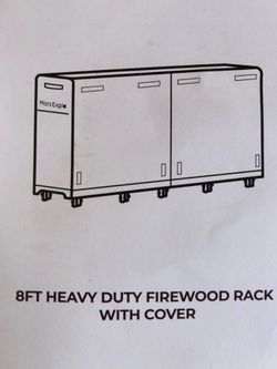 mars expo 8 ft heavy duty firewood rack with cover
