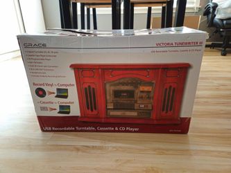 Open Box: Grace Victoria Tunewriter III - 5-in-1 Retro Turntable & Music Center