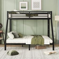 🔥Brand new in Box 🔥Metal Twin XL over Queen Bunk Bed for Teens and Adults,Space-Saving/Noise Reduced/No Box Spring Needed(Black)  💰130$
