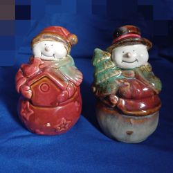 Vintage Stoneware Salt and Pepper Shakers w/Rubber Stoppers. Unused