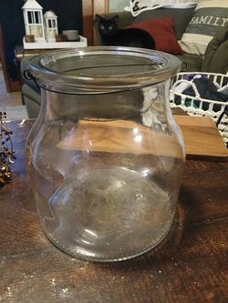 Large glass hurricane vase