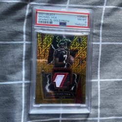 Michael Vick Gold Game Used Patch /10 Psa