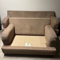 Brown Couch and loveseat