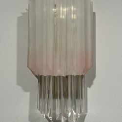 Vintage Brass Wall Sconce With Lucite Prisms