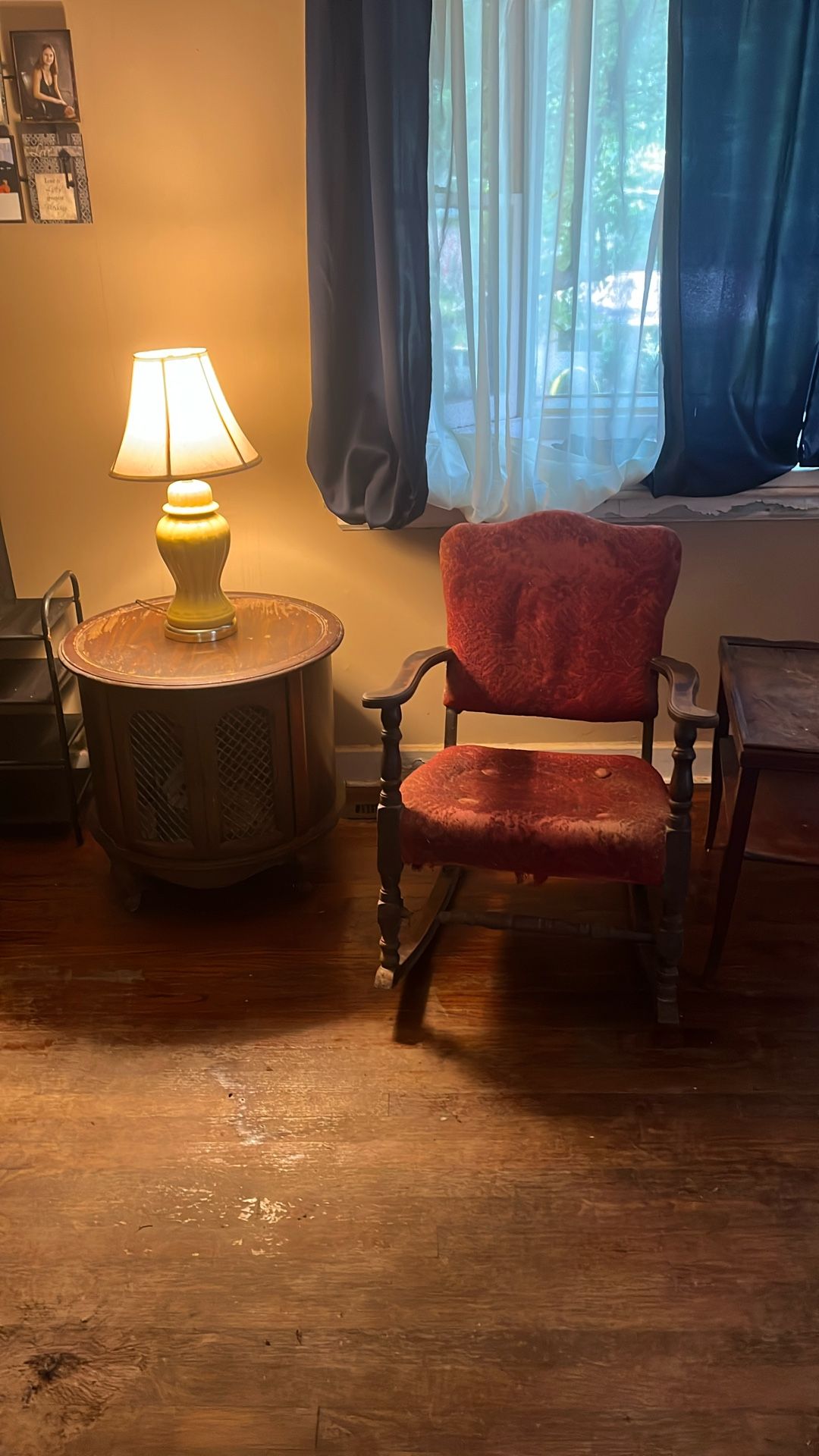 Antique Old Rocker And The Table To Go With It