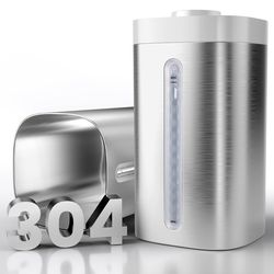 New Jack & Rose Stainless Steel Humidifier, Easy to Clean, Dishwasher Safe, Cool Mist Humidifiers for Bedroom