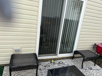 Black Metal Outdoor Ottoman Set