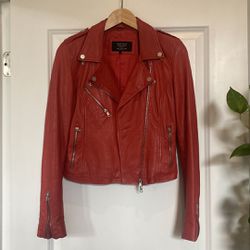 Zara Red Leather Jacket 