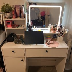 Make Up Vanity Desk with Mirror and Lights