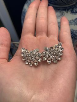 Costume 1950s vintage diamond clip earrings