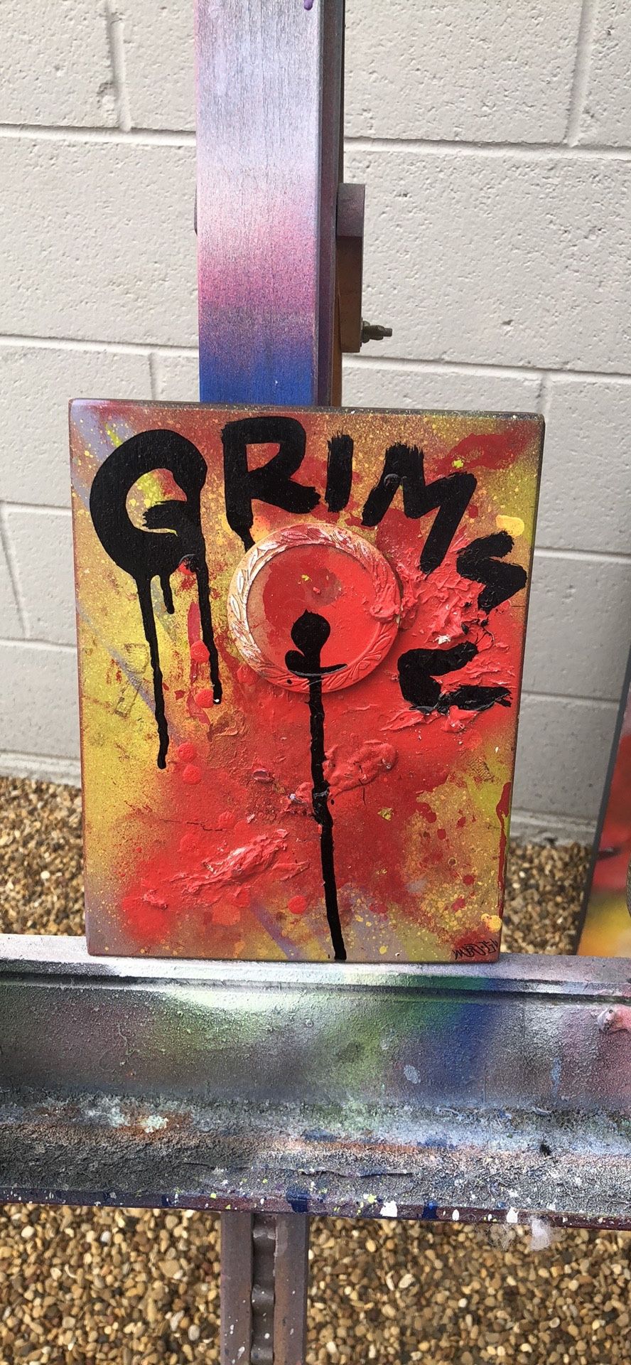 Horror art on wood grime original