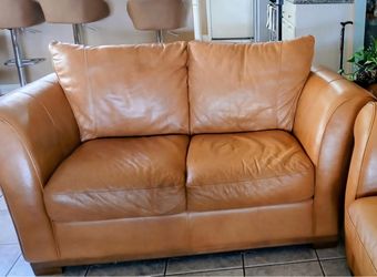 Leather loveseat couch