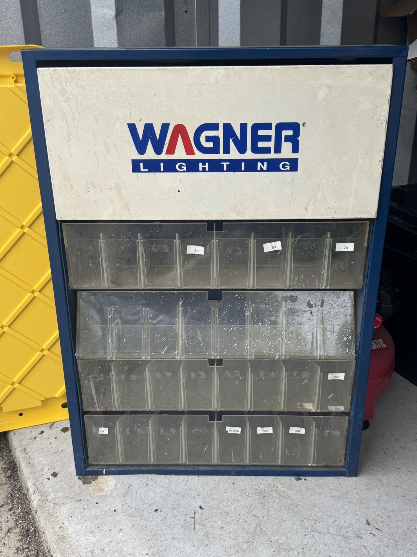 Vintage Wagner Lighting Display Metal Wall Cabinet Garage Shop Mancave