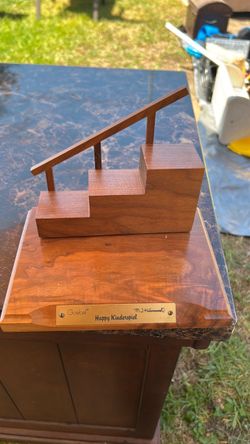 Vintage Goebel Hummel wooden staircase display