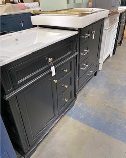 $240 EACH 30” Solid Wood Frame Bathroom Vanity with Sink Storage Cabinet