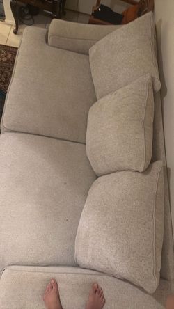 Beige Fabric Sofa with Cushions
