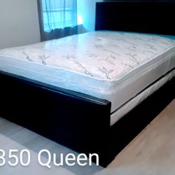 $350 Queen Bed Frame With Mattress And Boxspring Brand New Free Delivery 