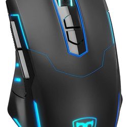 Wired Gaming Mouse [Breathing RGB LED] [Plug Play] High-Precision Adjustable 7200 DPI, 7 Program Buttons, Ergonomic Computer USB for Laptop/PC/Mac

