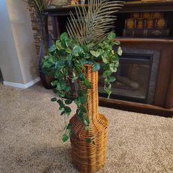 Tall Decorative Wicker Vase