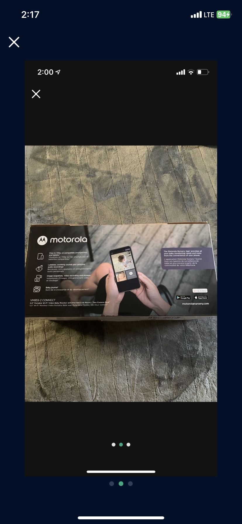 Motorola VM855 Portable Wi Fi Video Baby Monitor Two Camera Set