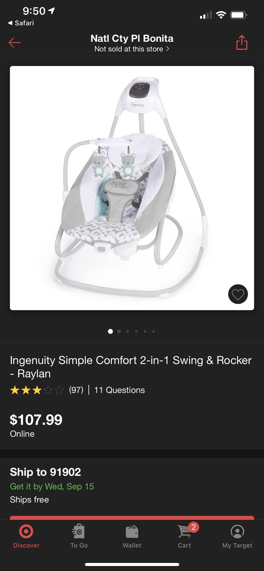 Ingenuity Baby Swing & Rocker