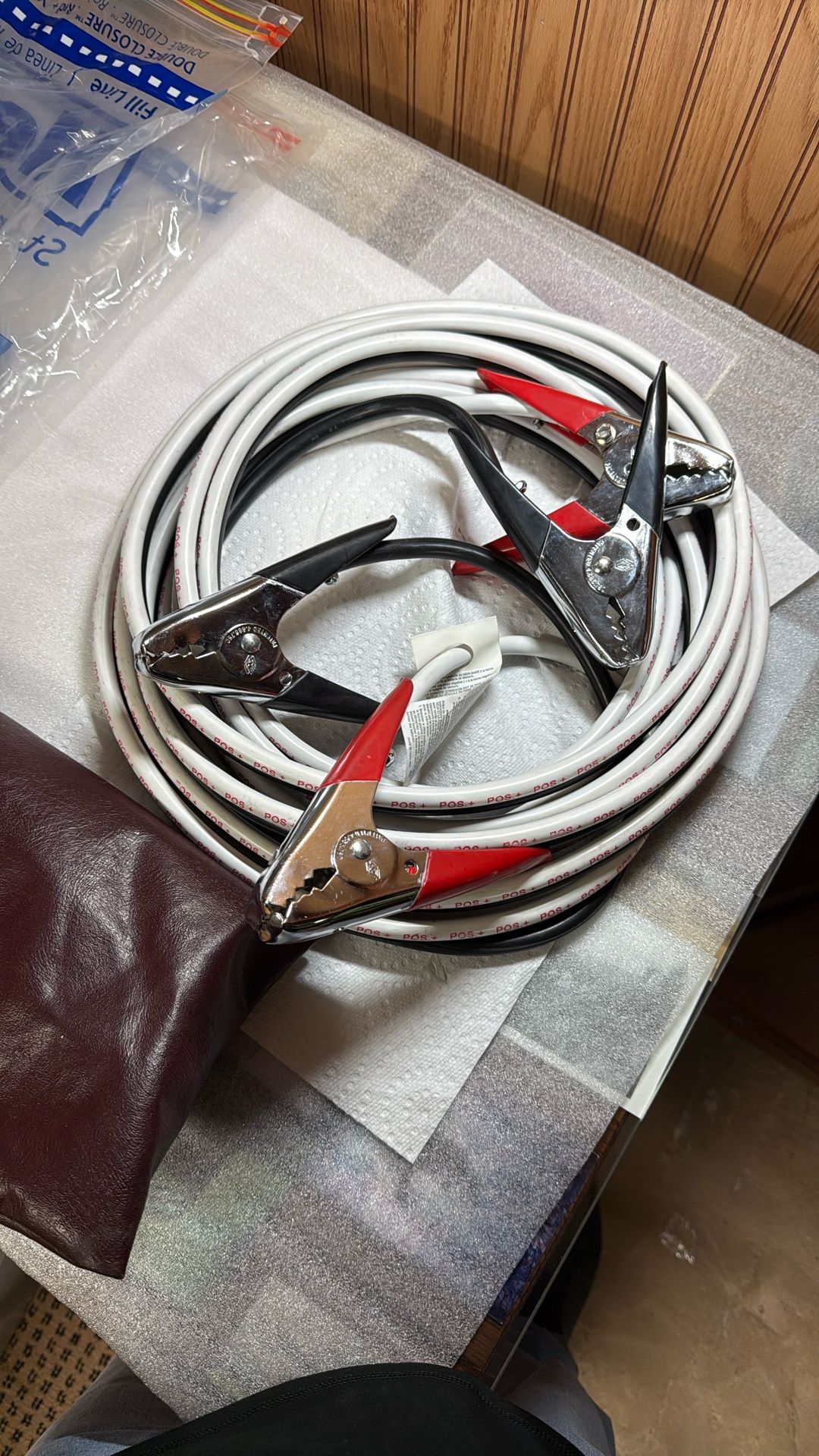 Heavy duty jumper cables, 25 feet long