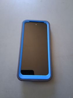 Smartphone in Blue and Gray Case