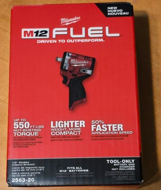 Milwaukee M12 FUEL 1/2" Stubby Impact Wrench BNIB. No Low Offers/ Trades, Pls. Price is Firm. Pick up Burien