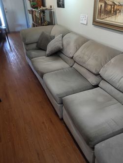 Grey sectional couch