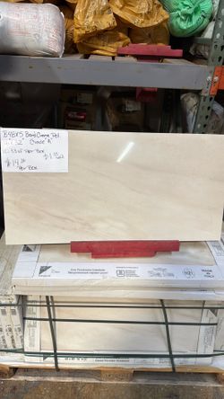 Tile flooring 16in x 32in Band Cream Pol Grade A 10.33 SqFt Price $1.39 epr SqFt