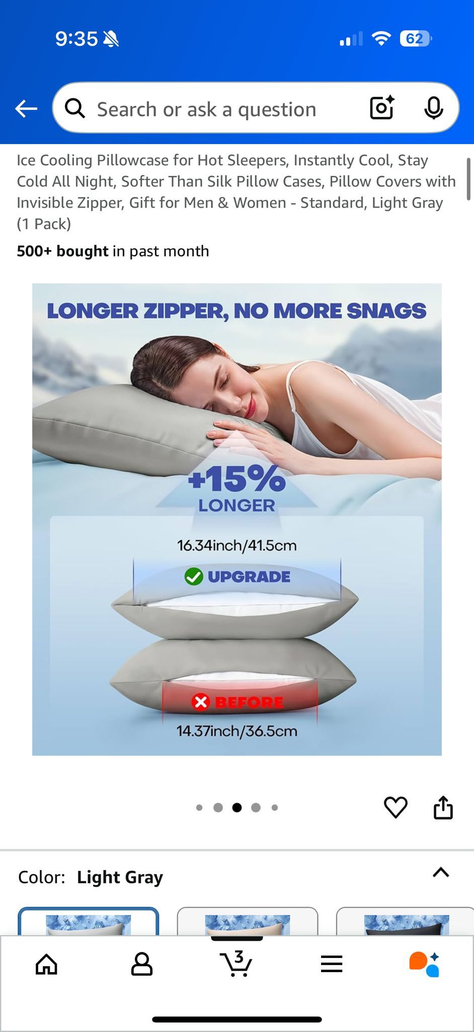 Pillowcase for Hot Sleepers, Instantly Cool, Stay Cold All Night, Softer Than Silk Pillow Cases, Pillow Covers with Invisible Zipper, Gift for Men & W