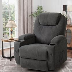 Brand New Swivel Rocker Recliner with Massage and Heating Functions, Sofa Chair with Remote Control and Two Cup Holders, Suitable for Living Room - 18