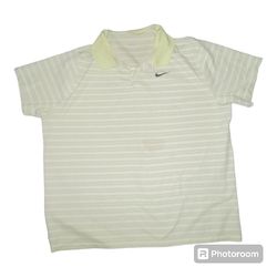Nike Dri-FIt Golf Victory Mens Striped Polo Athletic Shirt Size XXL Green/White