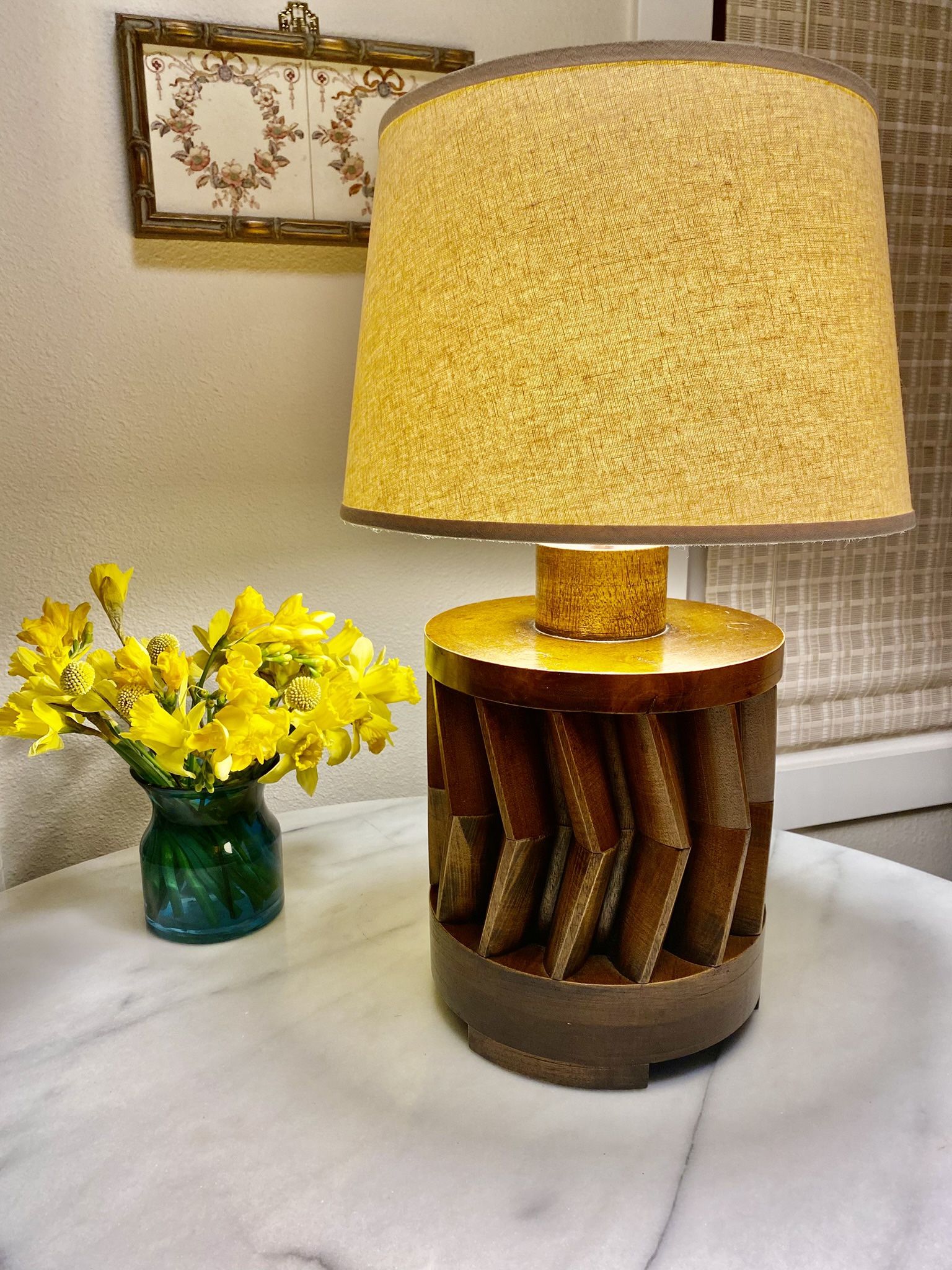 Stunning Wooden "Gear" Lamp Like New Condition