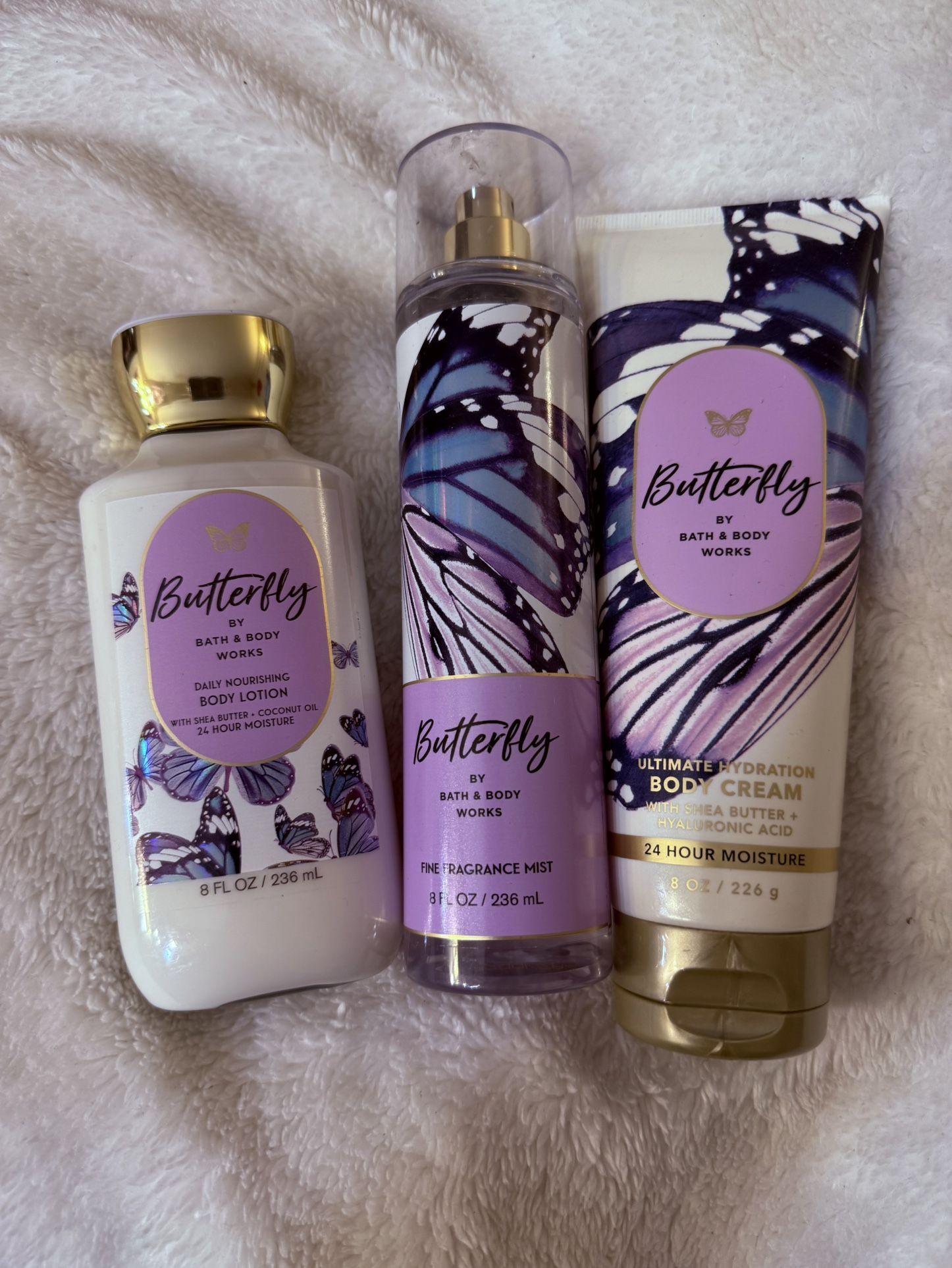 BATH & BODY WORKS BUTTERFLY 3 PIECE SET