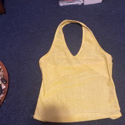 Shiny Yellow Halter Top