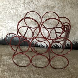 Red Metal Wine Holder