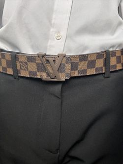 Louis Vuitton Brown Checkered Belt Brown Buckle