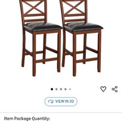COSTWAY Barstools Set of 2, 25" Counter Height Mid Century Modern Kitchen Stools
Island Chairs with Back Wooden Armless Soft Cushion Faux Leather Seat