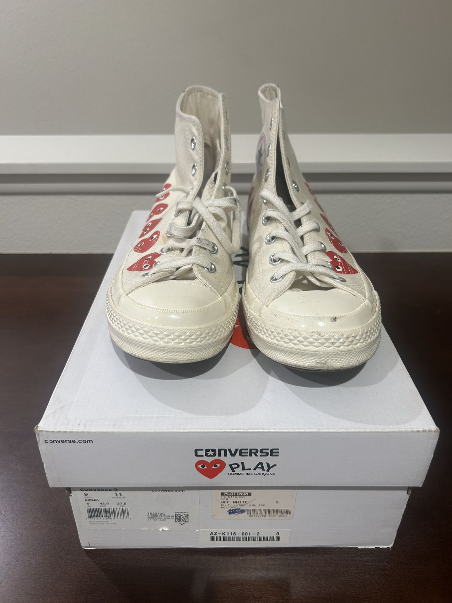 CDG Play X Chuck 70 Hi Top ‘Multi Heart’ 