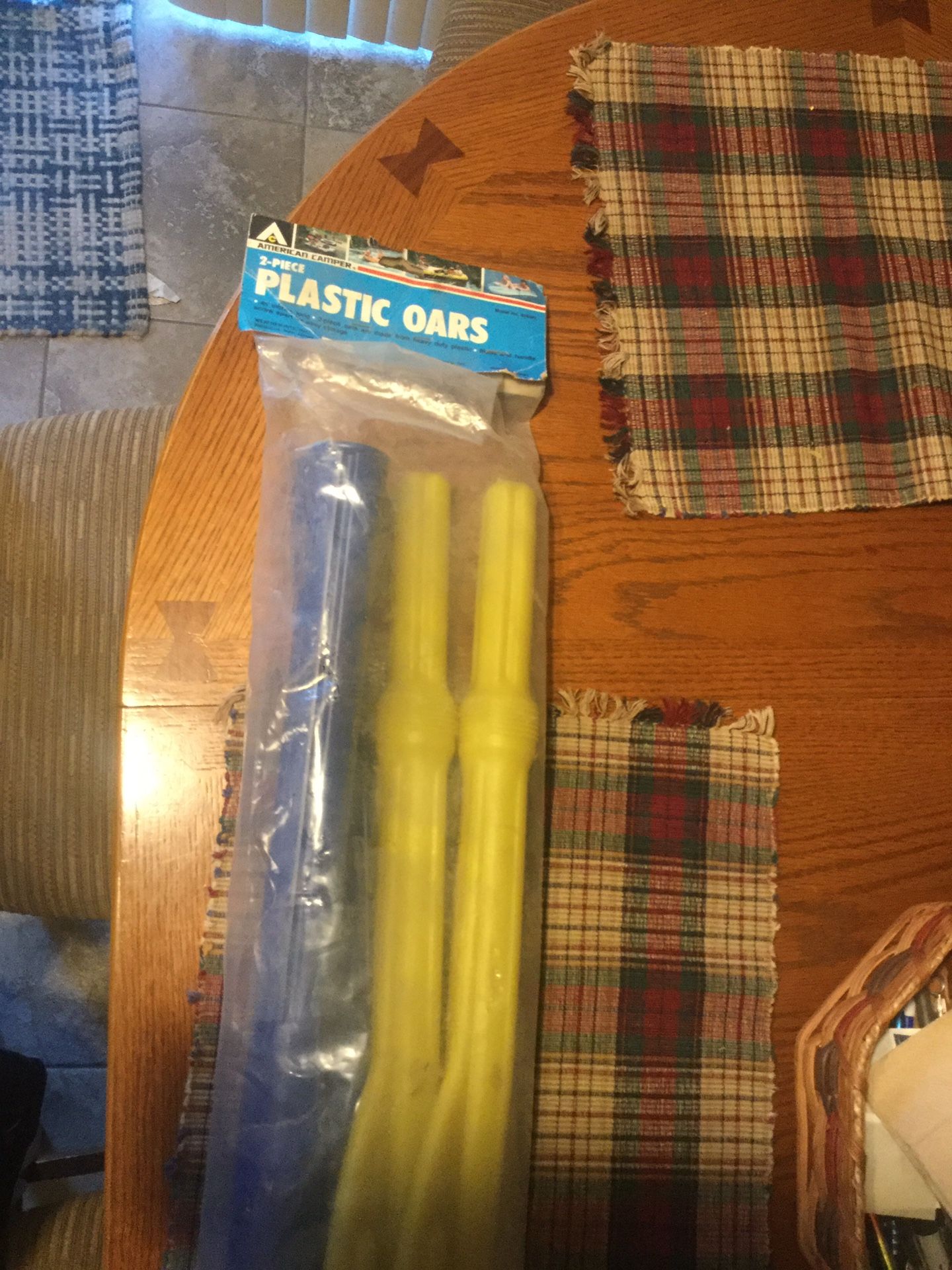 American Camper 2 piece oar set 45 inches long brand new never used. Heavy duty plastic