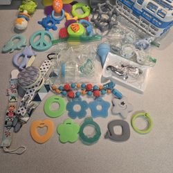 Teething & Baby Care Bundle – Pacifiers, Silicone Teethers, Clips & More