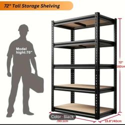 Rack - 5 Tier  Havy Duty: 72" × 35.5" W × 15.8"D